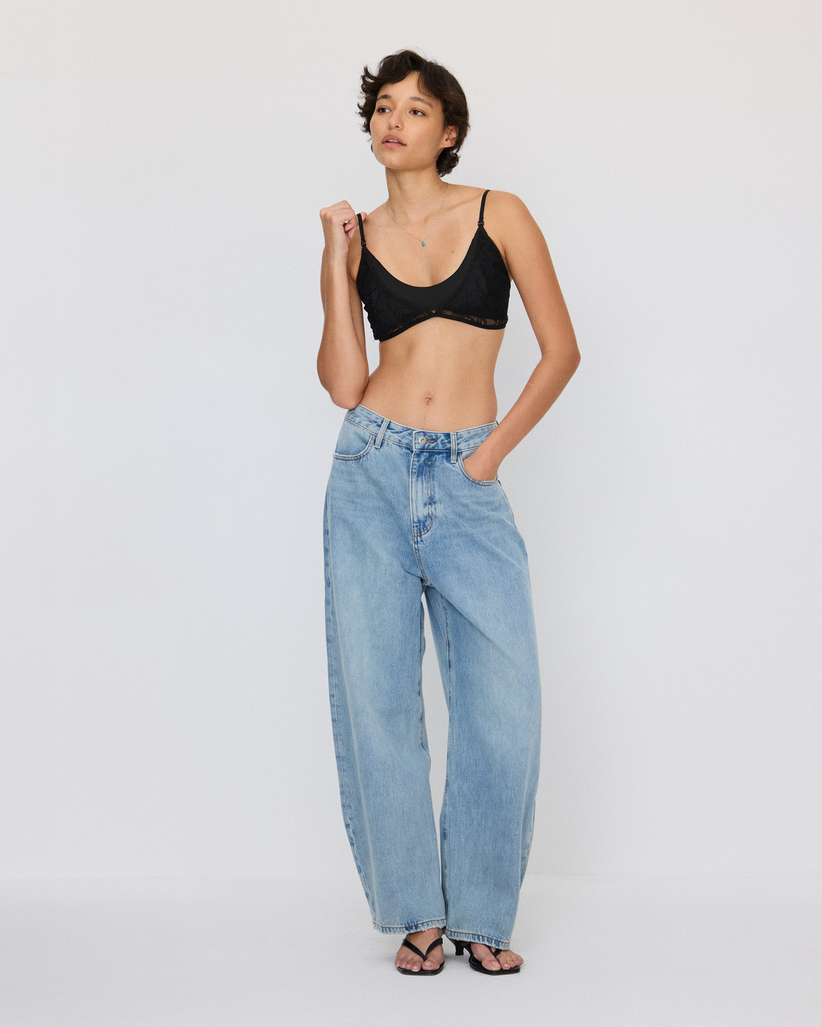 FRENCH LACE LAYERED BRA TOP