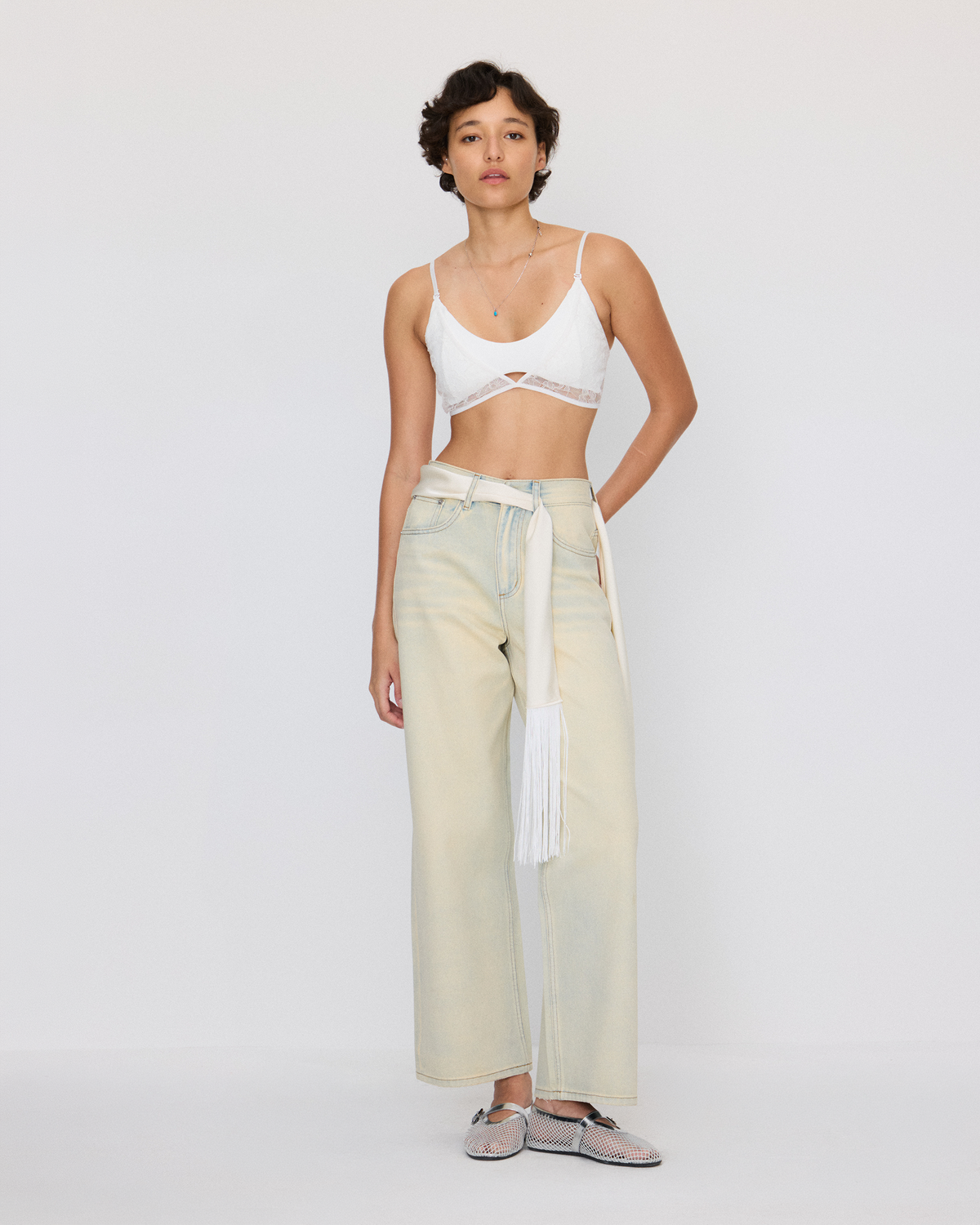 FRENCH LACE LAYERED BRA TOP