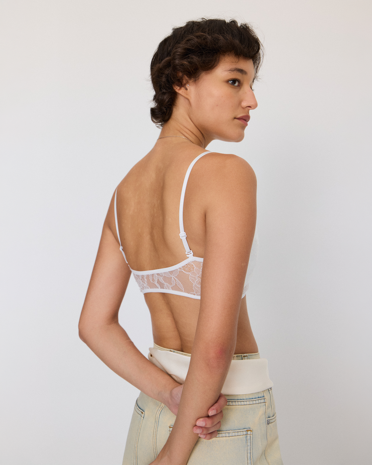 FRENCH LACE LAYERED BRA TOP