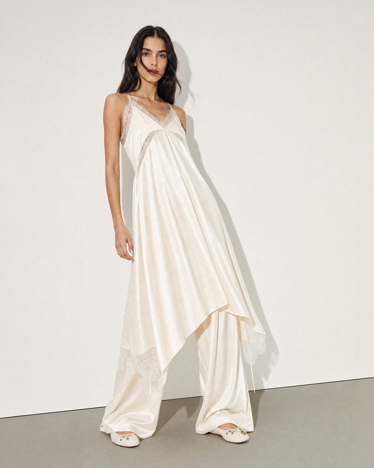 PANELED LACE MAXI DRESS