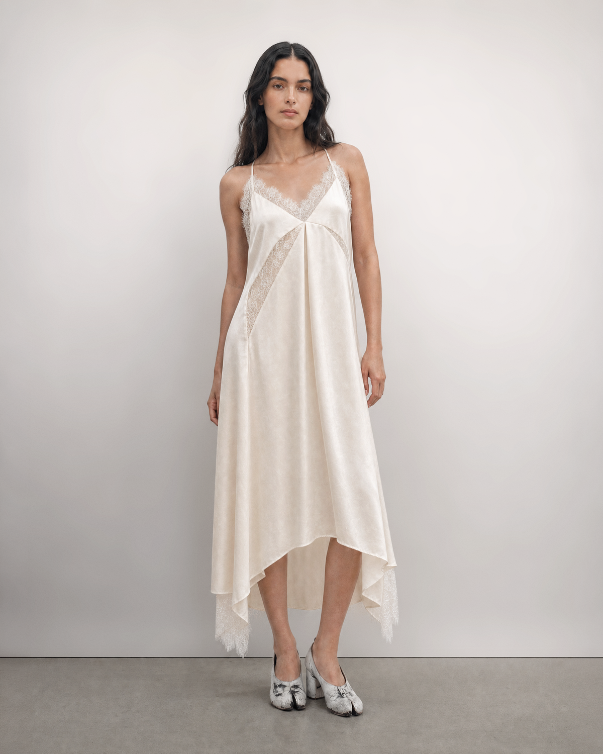 PANELED LACE MAXI DRESS