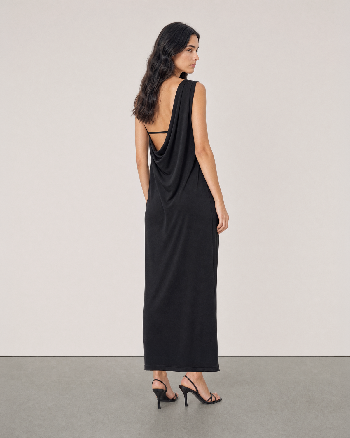 DRAPED-BACK STRAP DRESS