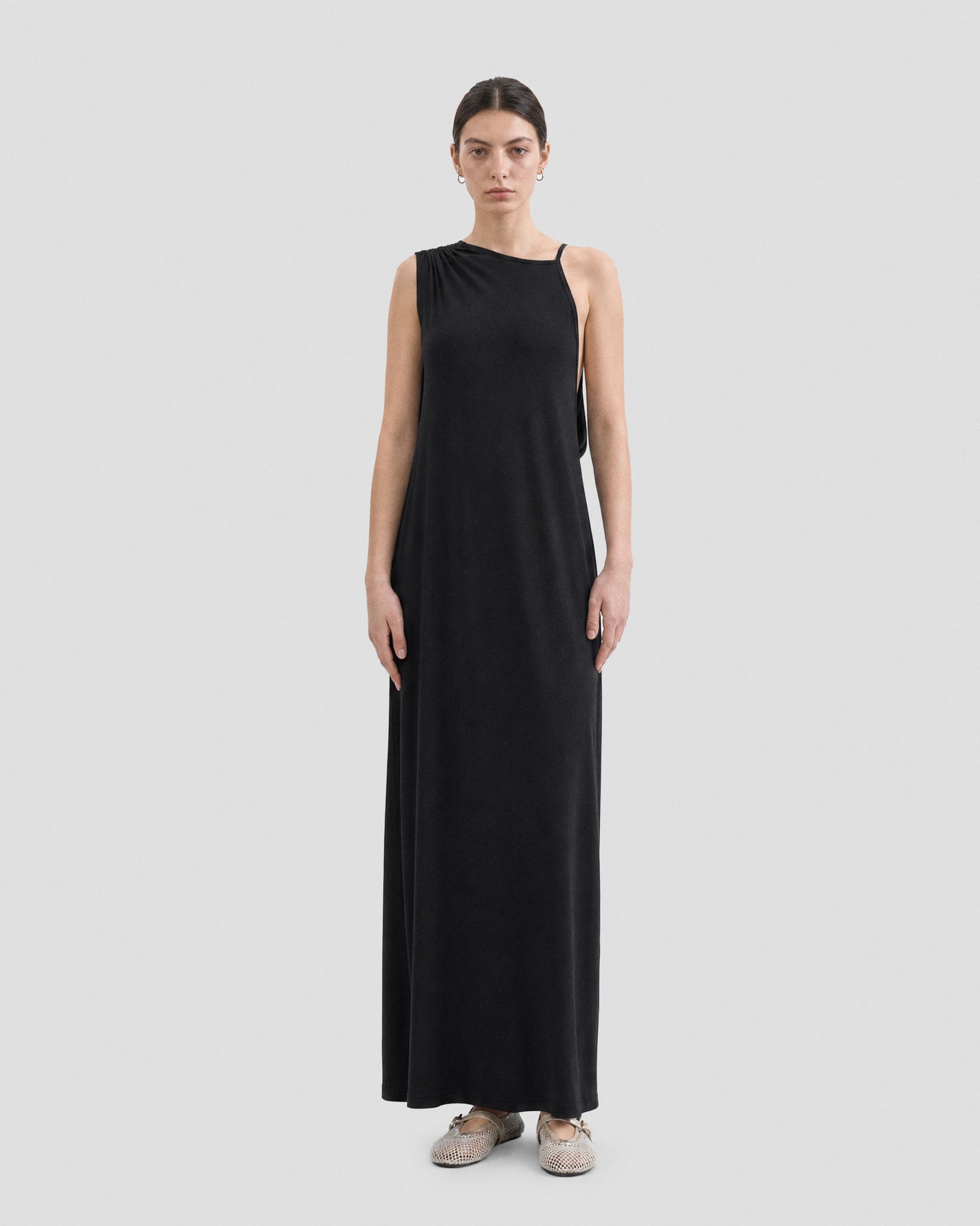 DRAPED-BACK STRAP DRESS