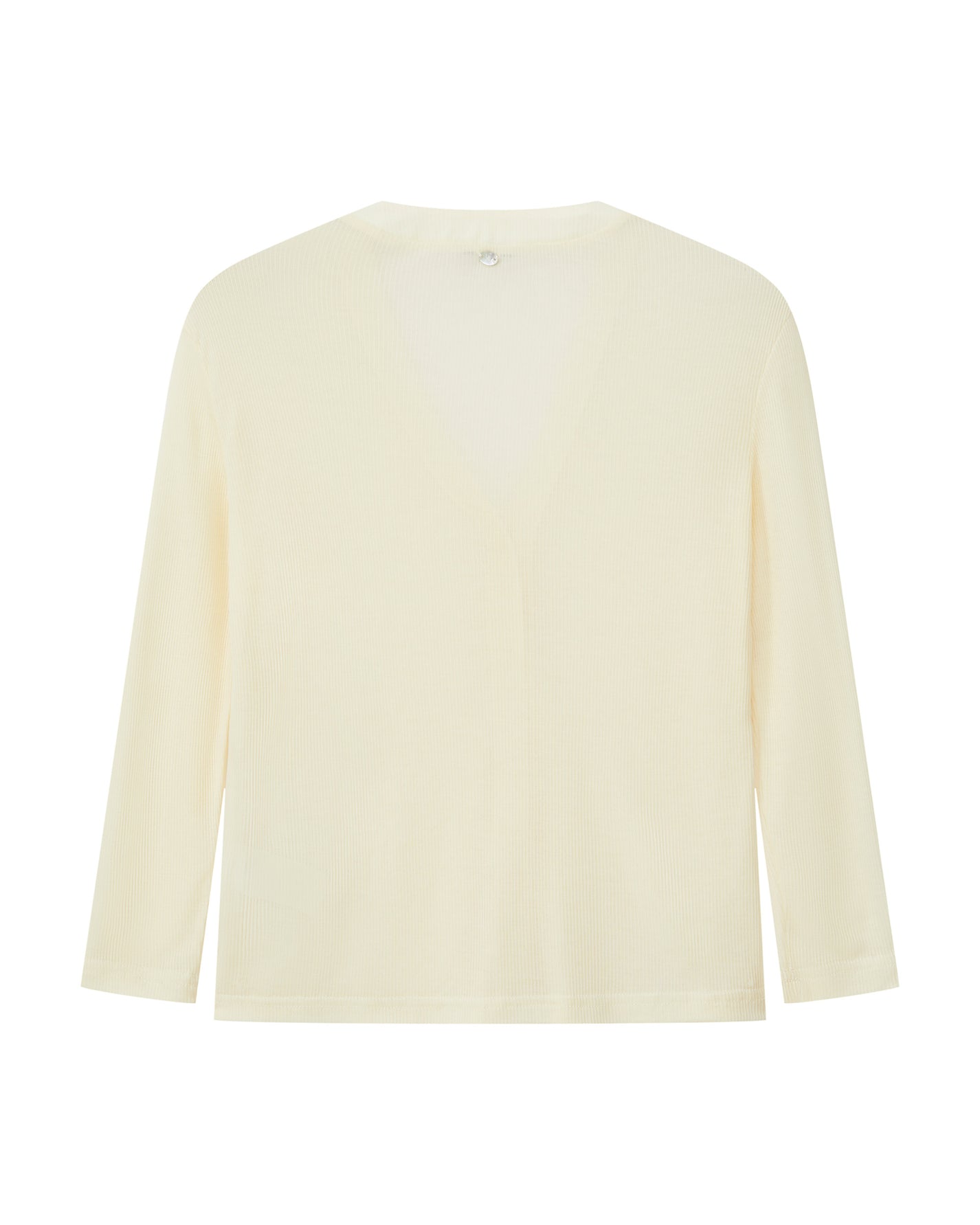 SHORT-SLEEVE RIBBED CARDIGAN