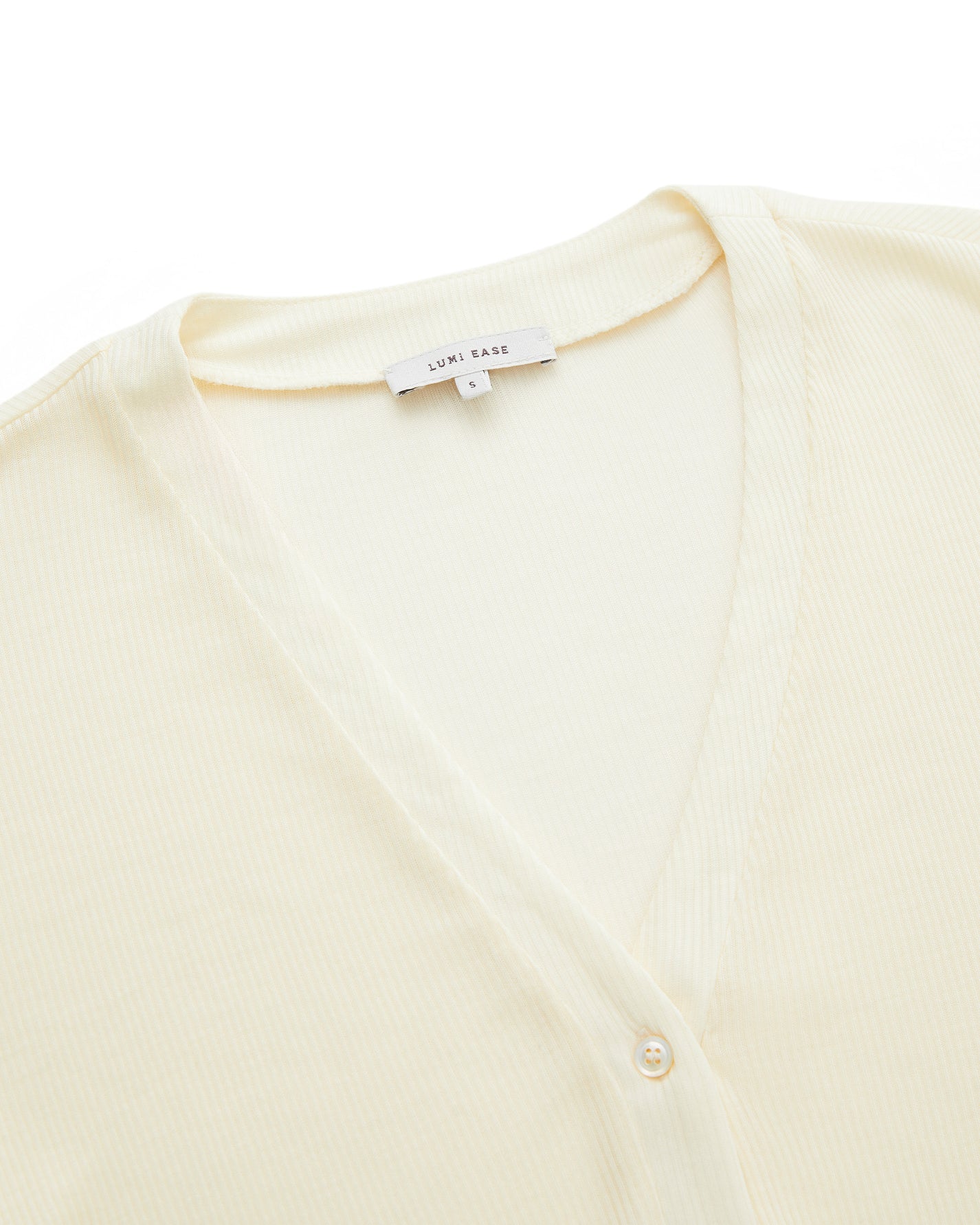 SHORT-SLEEVE RIBBED CARDIGAN