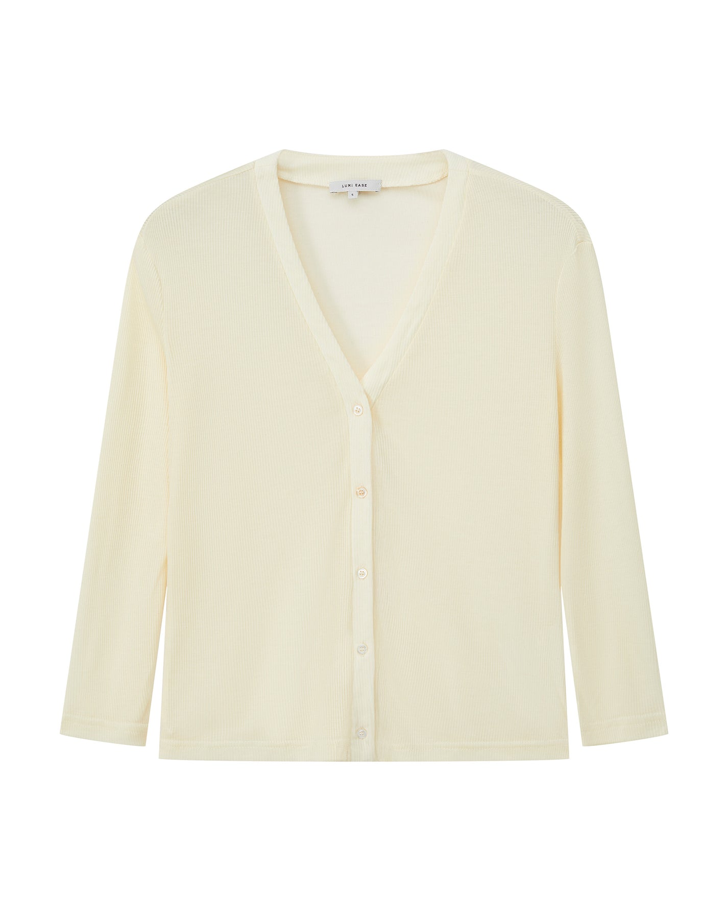 SHORT-SLEEVE RIBBED CARDIGAN