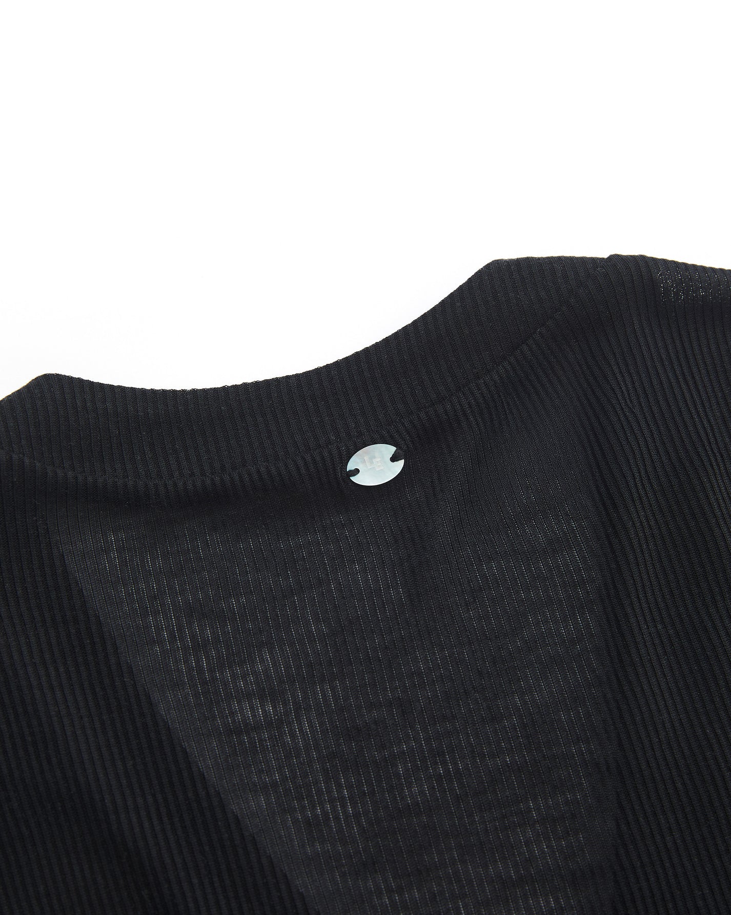 SHORT-SLEEVE RIBBED CARDIGAN