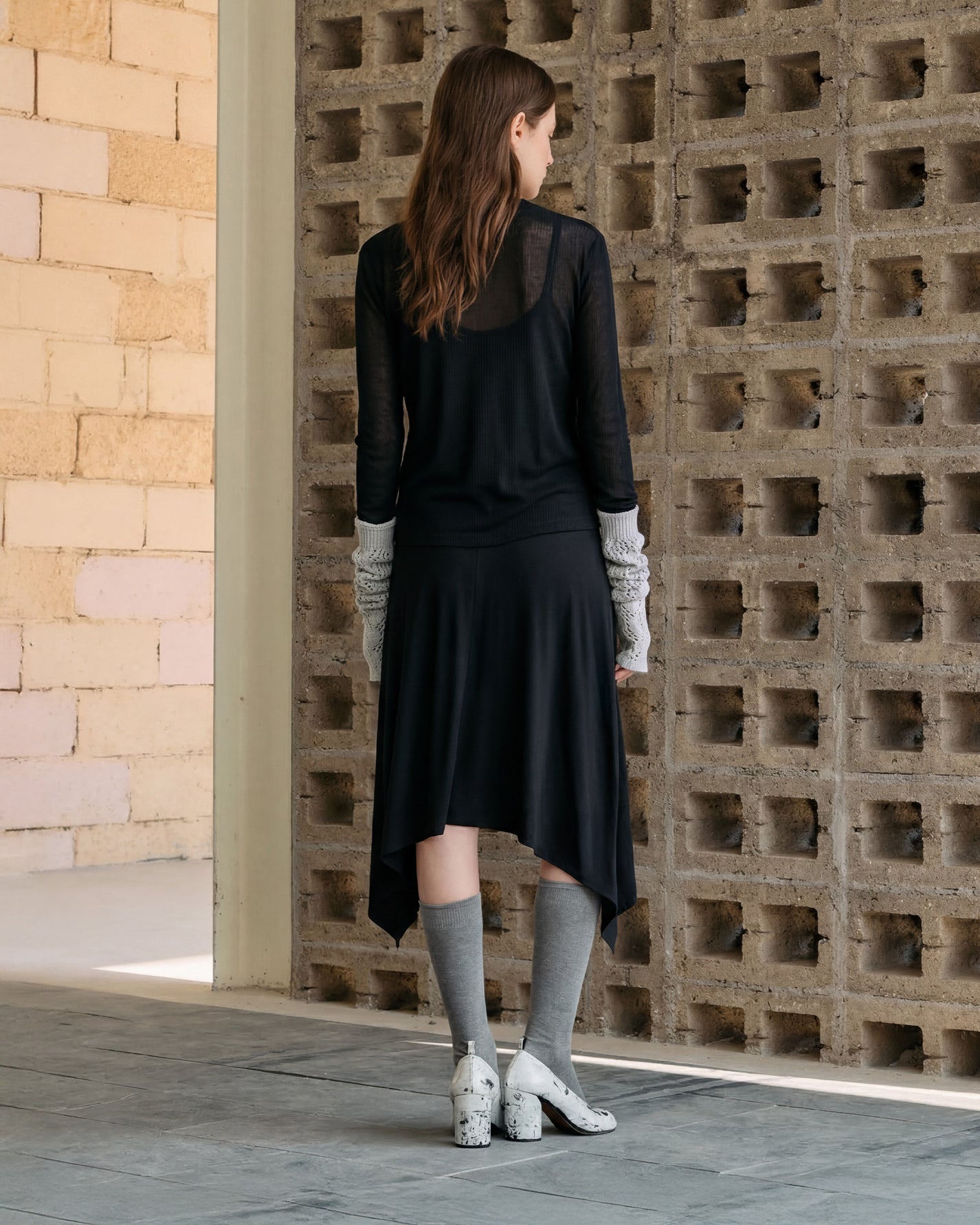 SHORT-SLEEVE RIBBED CARDIGAN