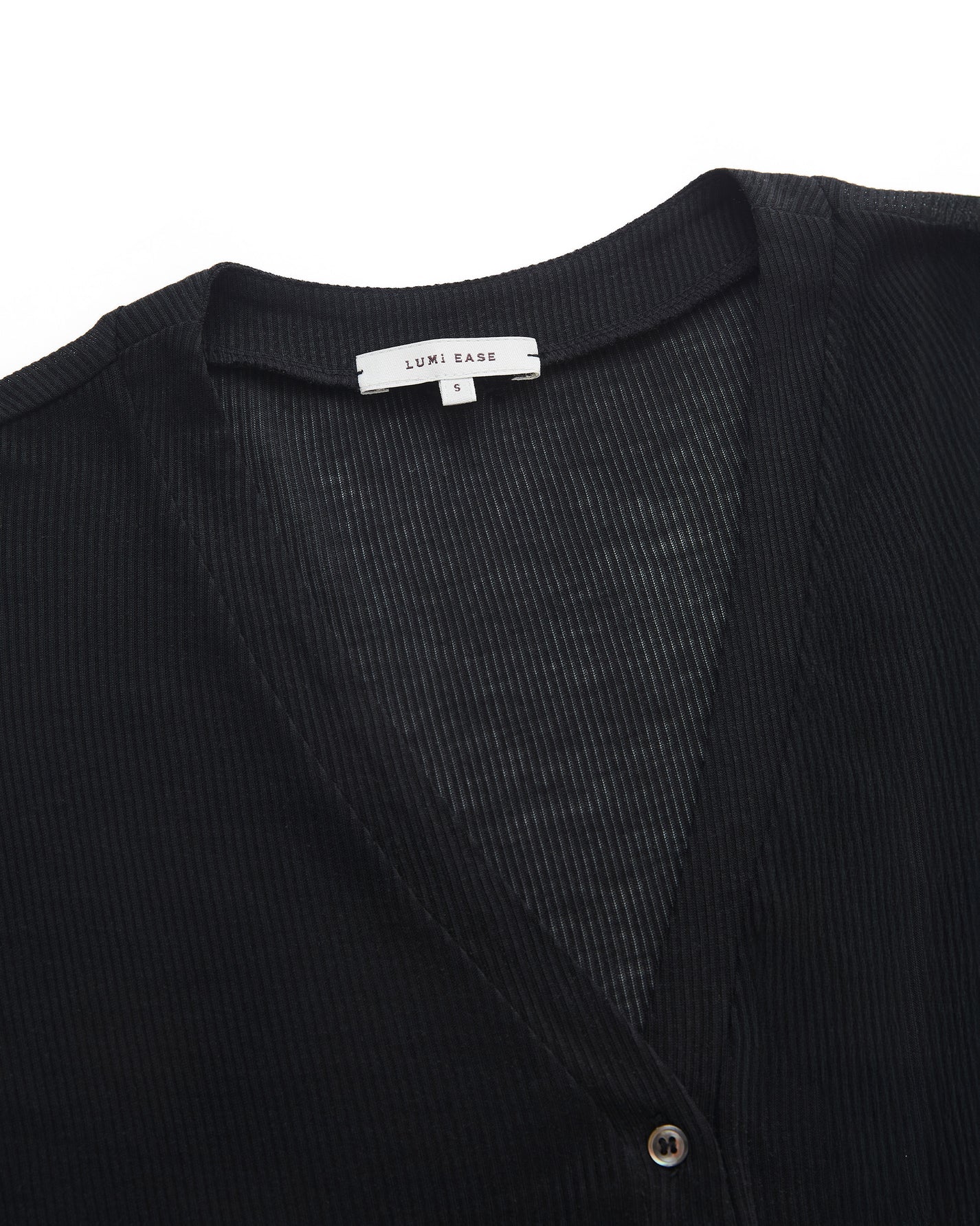 SHORT-SLEEVE RIBBED CARDIGAN