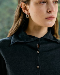 CROPPED TURTLENECK KNIT CARDIGAN