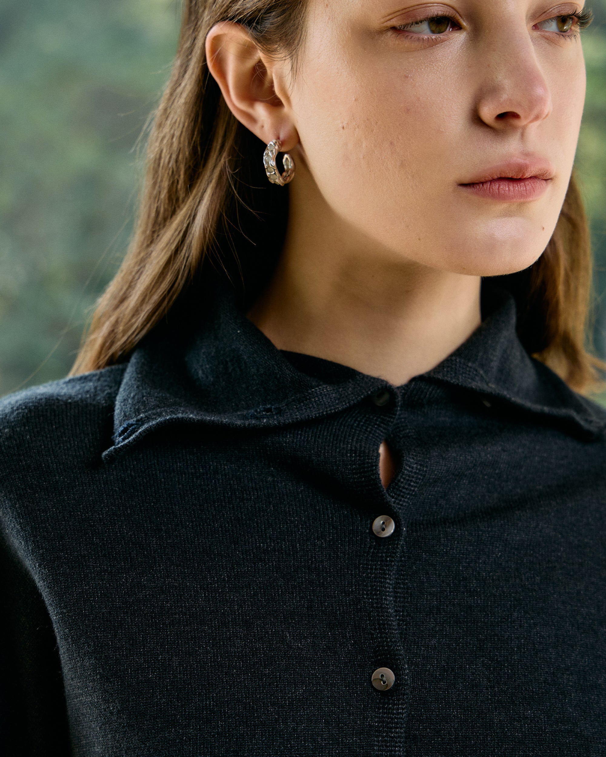 CROPPED TURTLENECK KNIT CARDIGAN