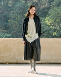 CROPPED TURTLENECK KNIT CARDIGAN