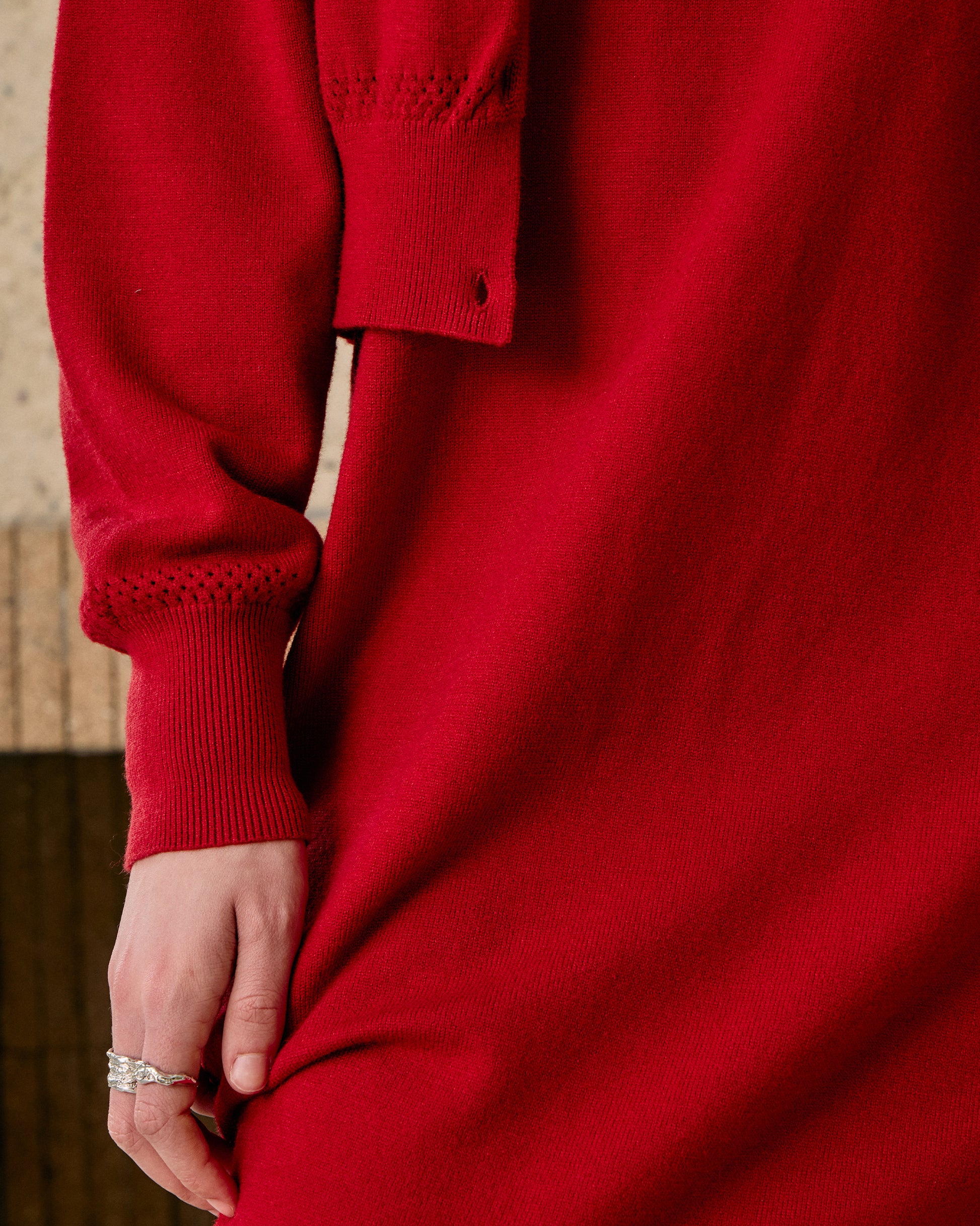 CROPPED TURTLENECK KNIT CARDIGAN