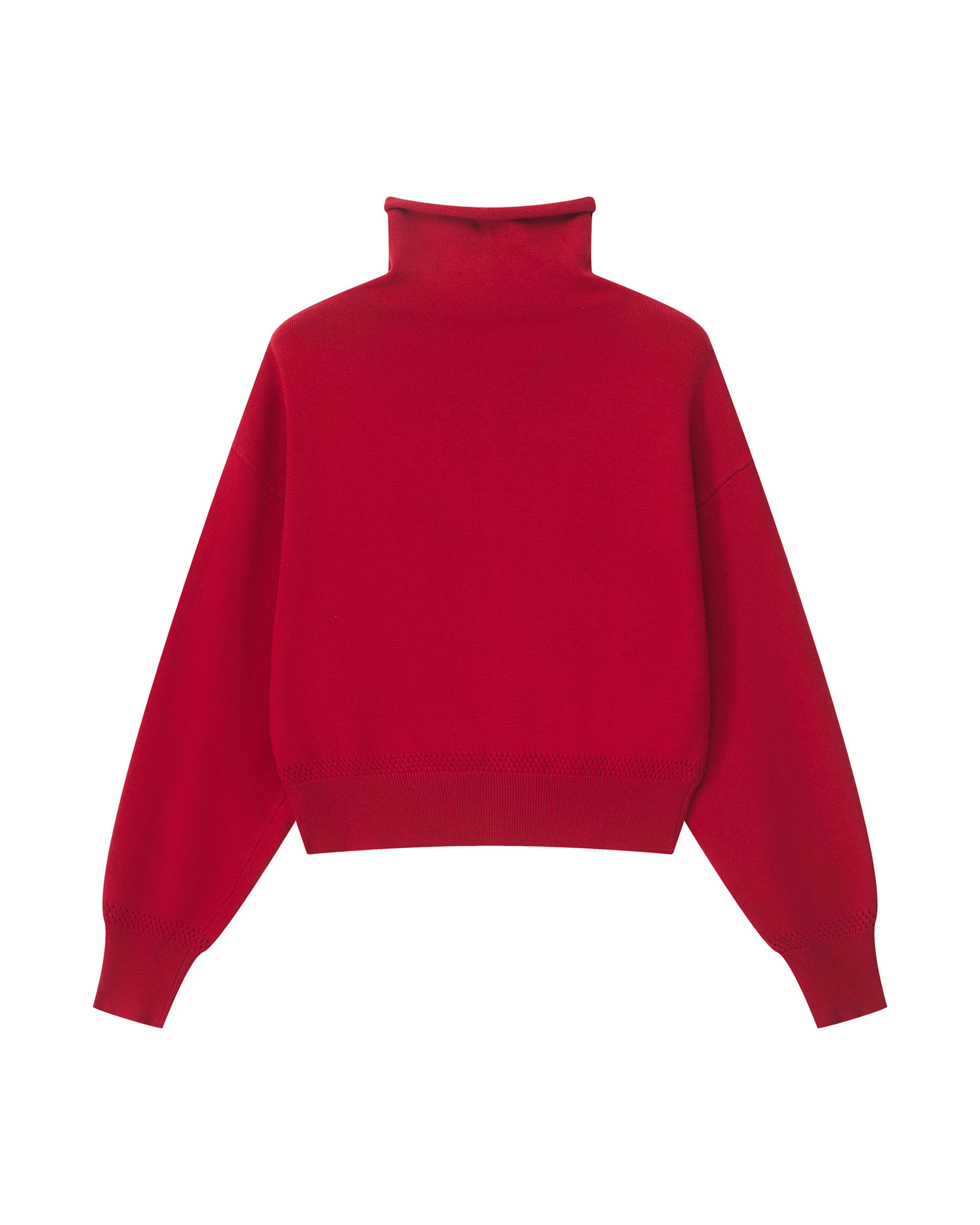 CROPPED TURTLENECK KNIT CARDIGAN