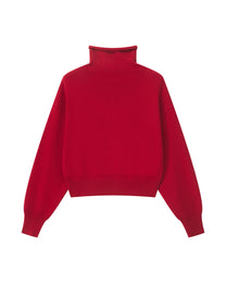 CROPPED TURTLENECK KNIT CARDIGAN