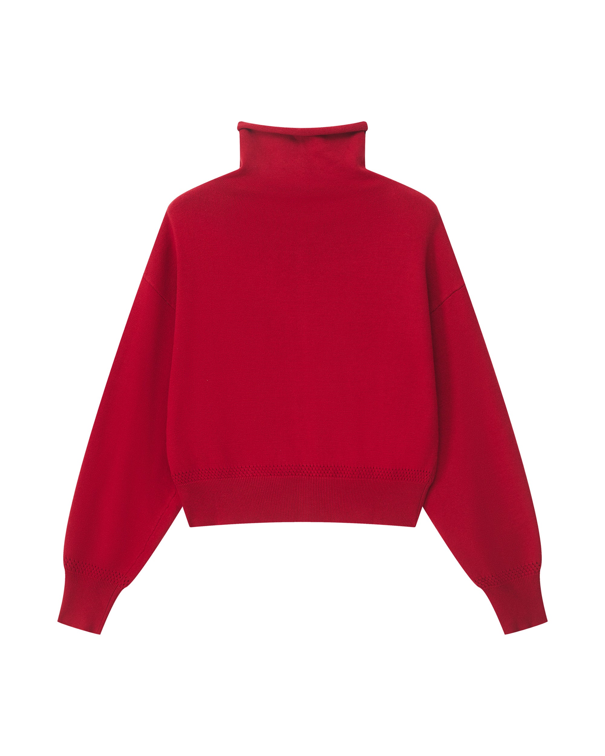 CROPPED TURTLENECK KNIT CARDIGAN