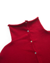 CROPPED TURTLENECK KNIT CARDIGAN