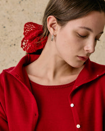 CROPPED TURTLENECK KNIT CARDIGAN