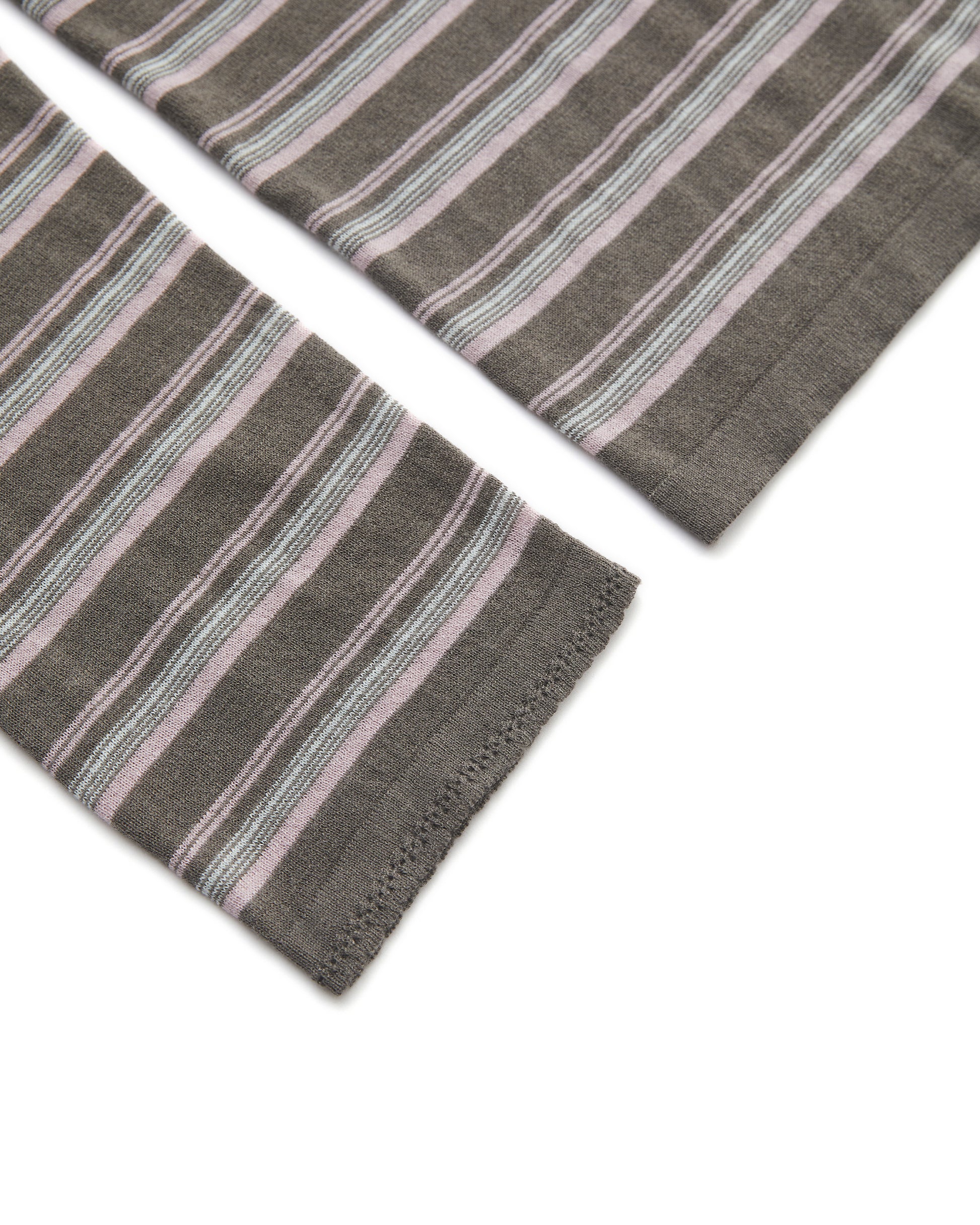 STRIPED SCARF-LAYERED KNIT SWEATER