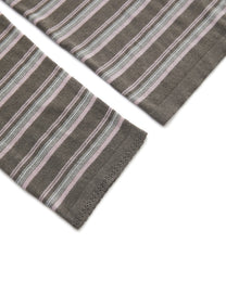 STRIPED SCARF-LAYERED KNIT SWEATER