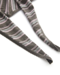 STRIPED SCARF-LAYERED KNIT SWEATER