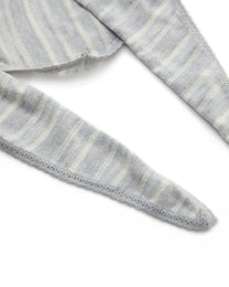 STRIPED SCARF-LAYERED KNIT SWEATER