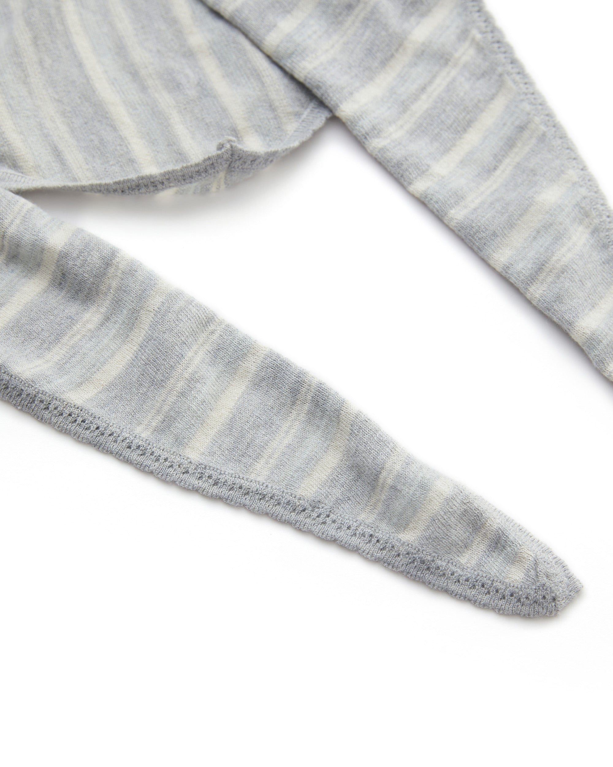STRIPED SCARF-LAYERED KNIT SWEATER