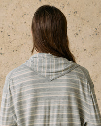 STRIPED SCARF-LAYERED KNIT SWEATER