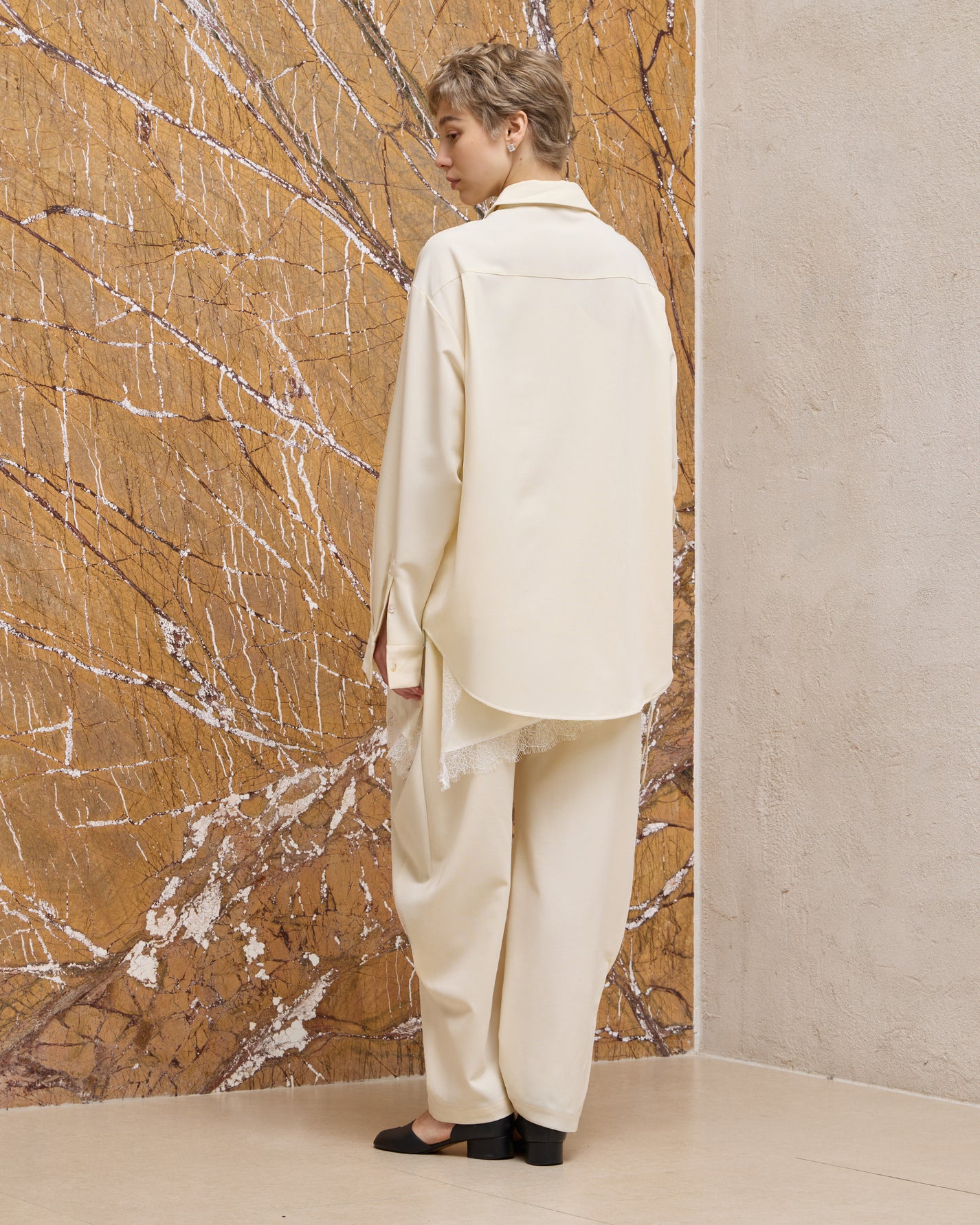 ADJUSTABLE WOOL TROUSERS