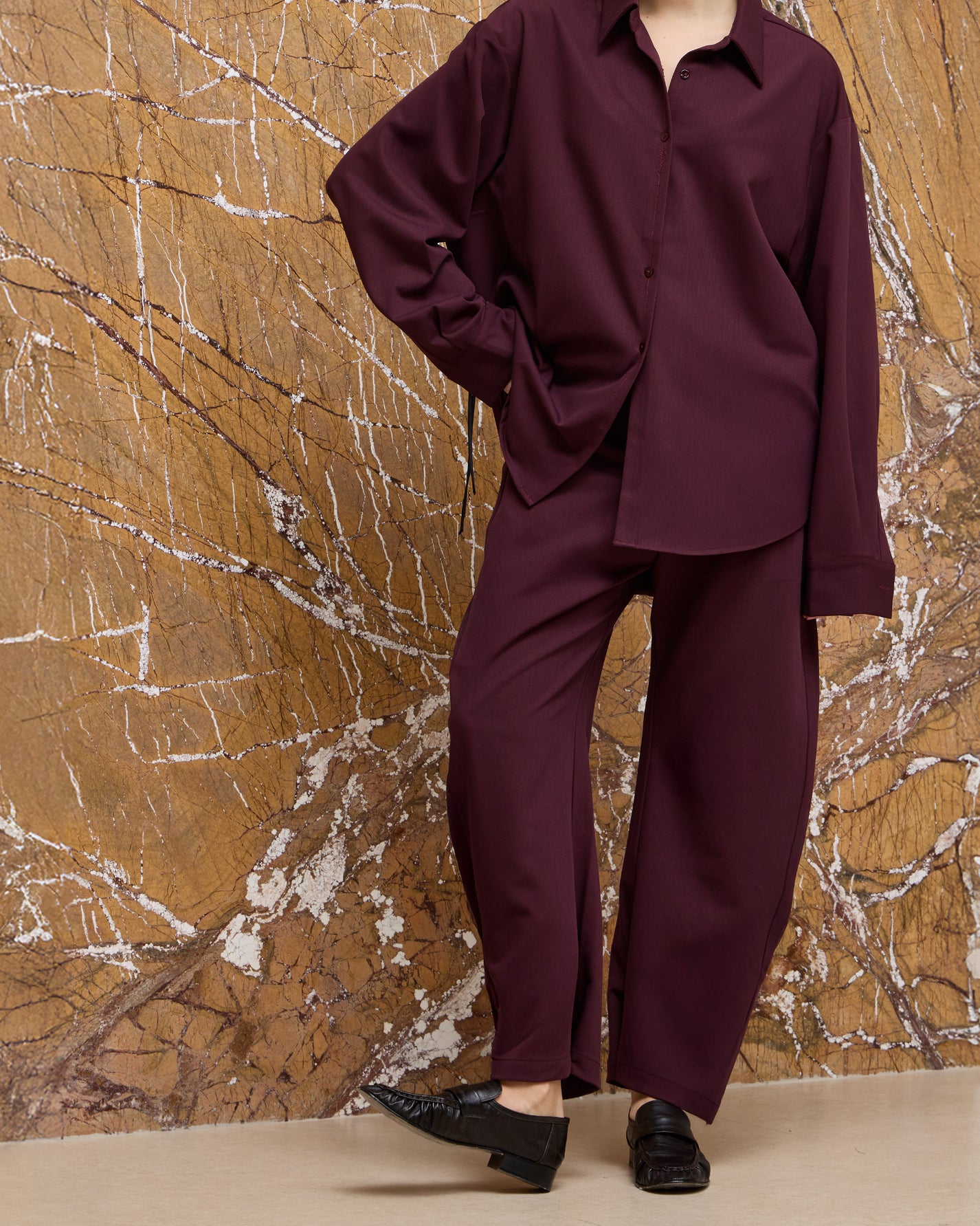 ADJUSTABLE WOOL TROUSERS