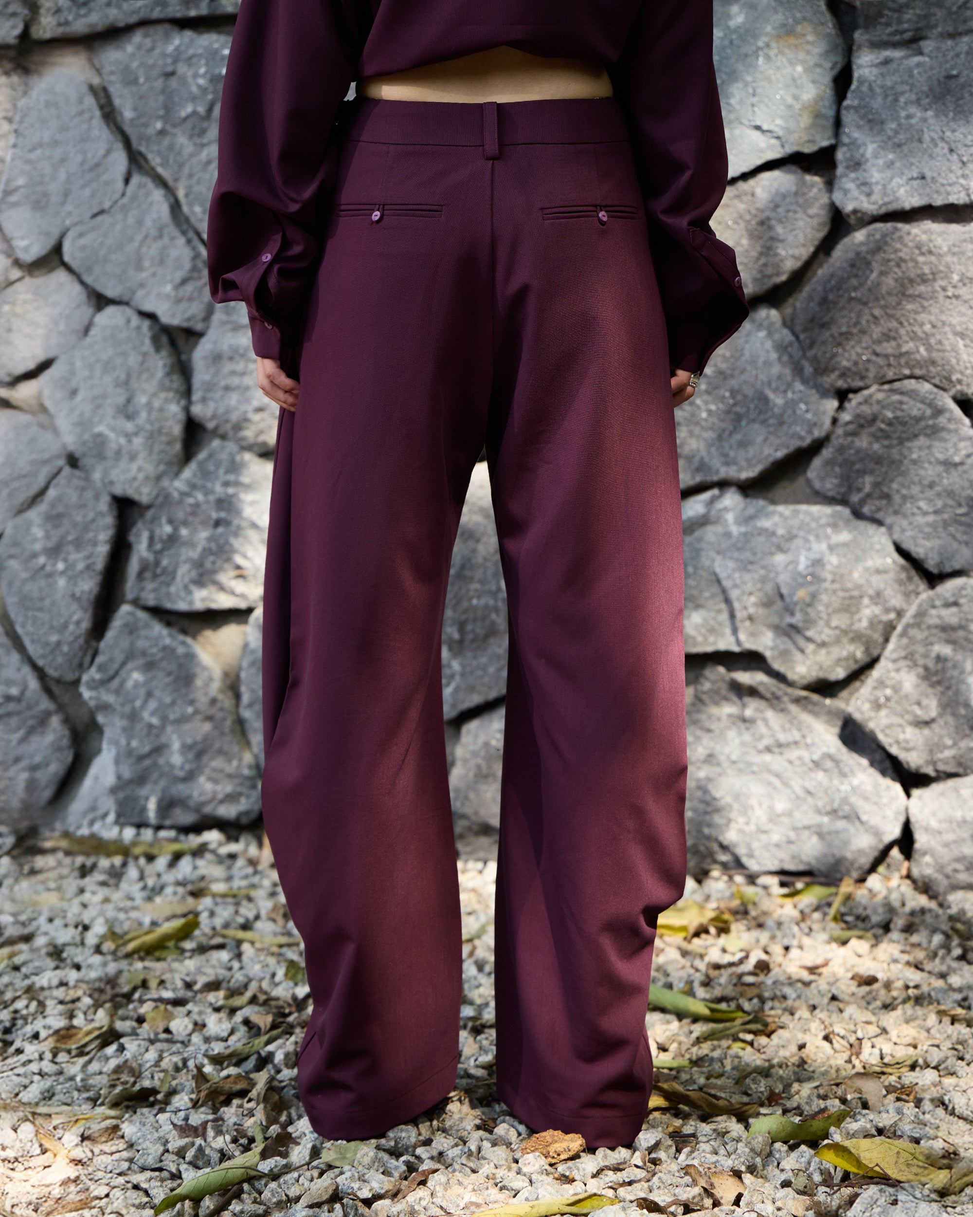 ADJUSTABLE WOOL TROUSERS
