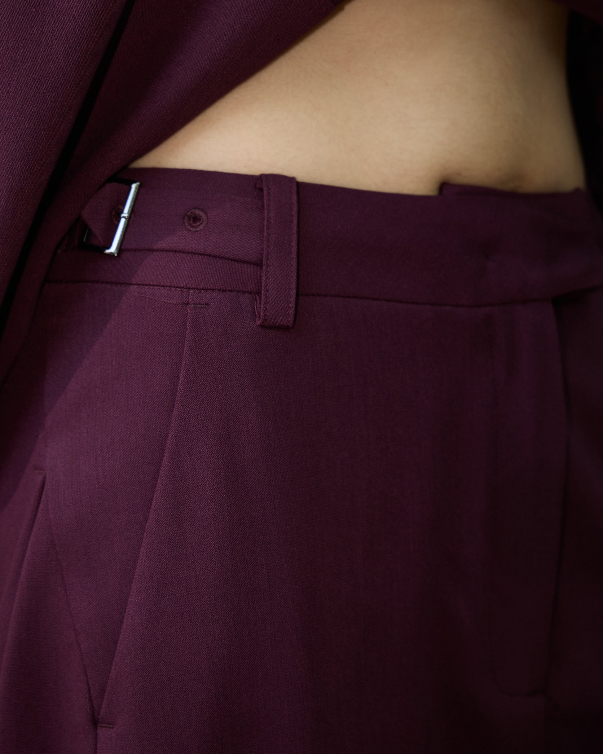 ADJUSTABLE WOOL TROUSERS