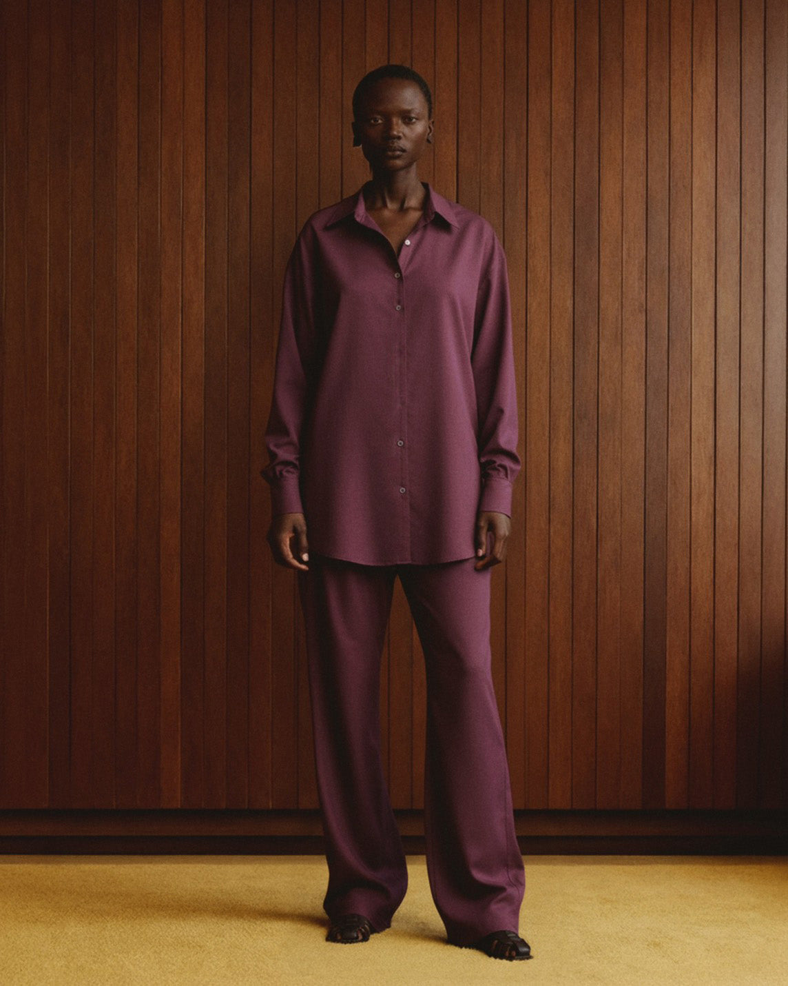 ADJUSTABLE WOOL TROUSERS