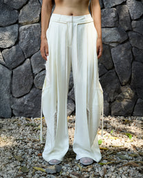 LACE SATIN CARGO PANTS