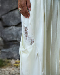 LACE SATIN CARGO PANTS