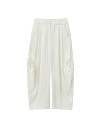 LACE SATIN CARGO PANTS