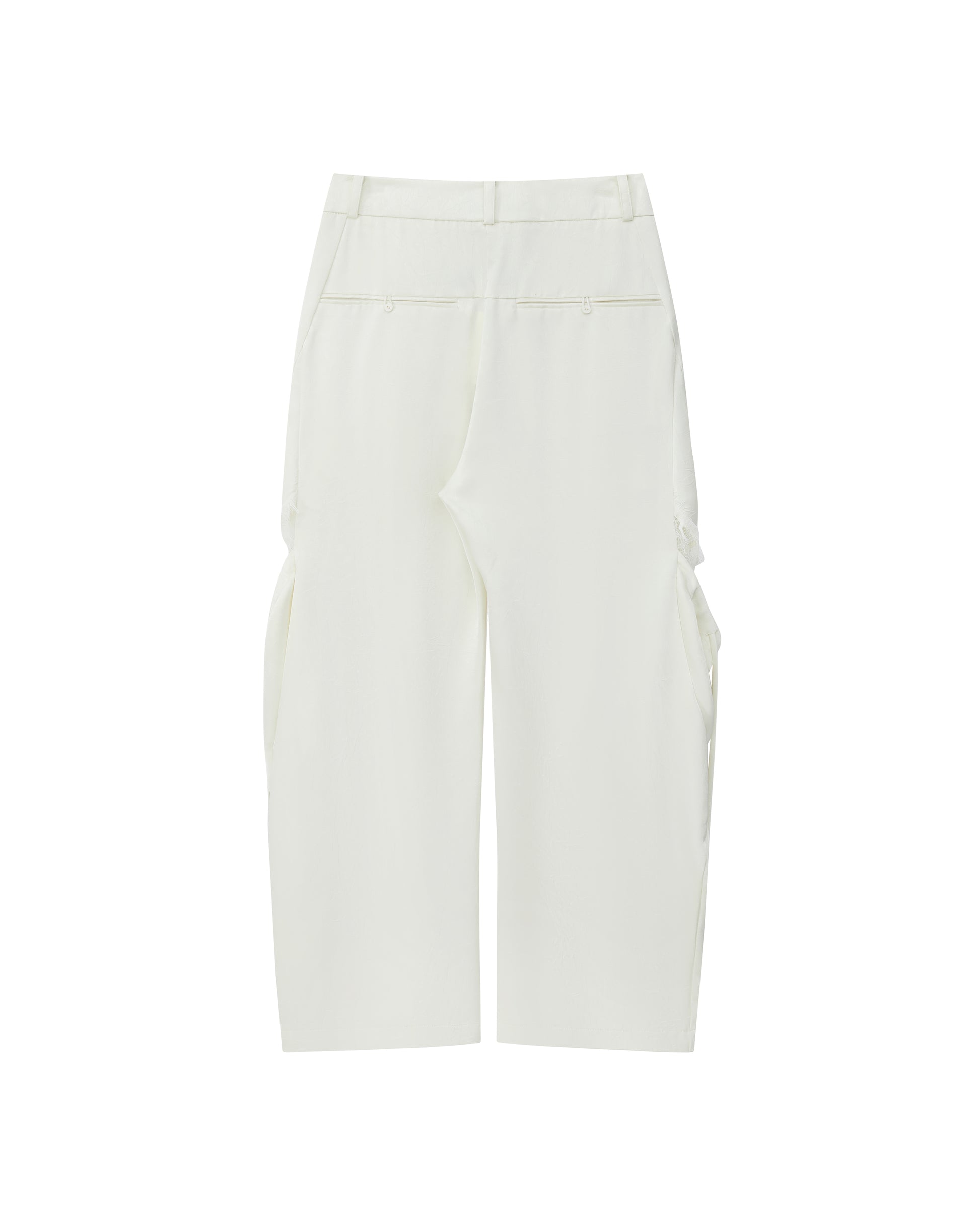 LACE SATIN CARGO PANTS