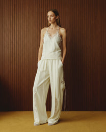 LACE SATIN CARGO PANTS