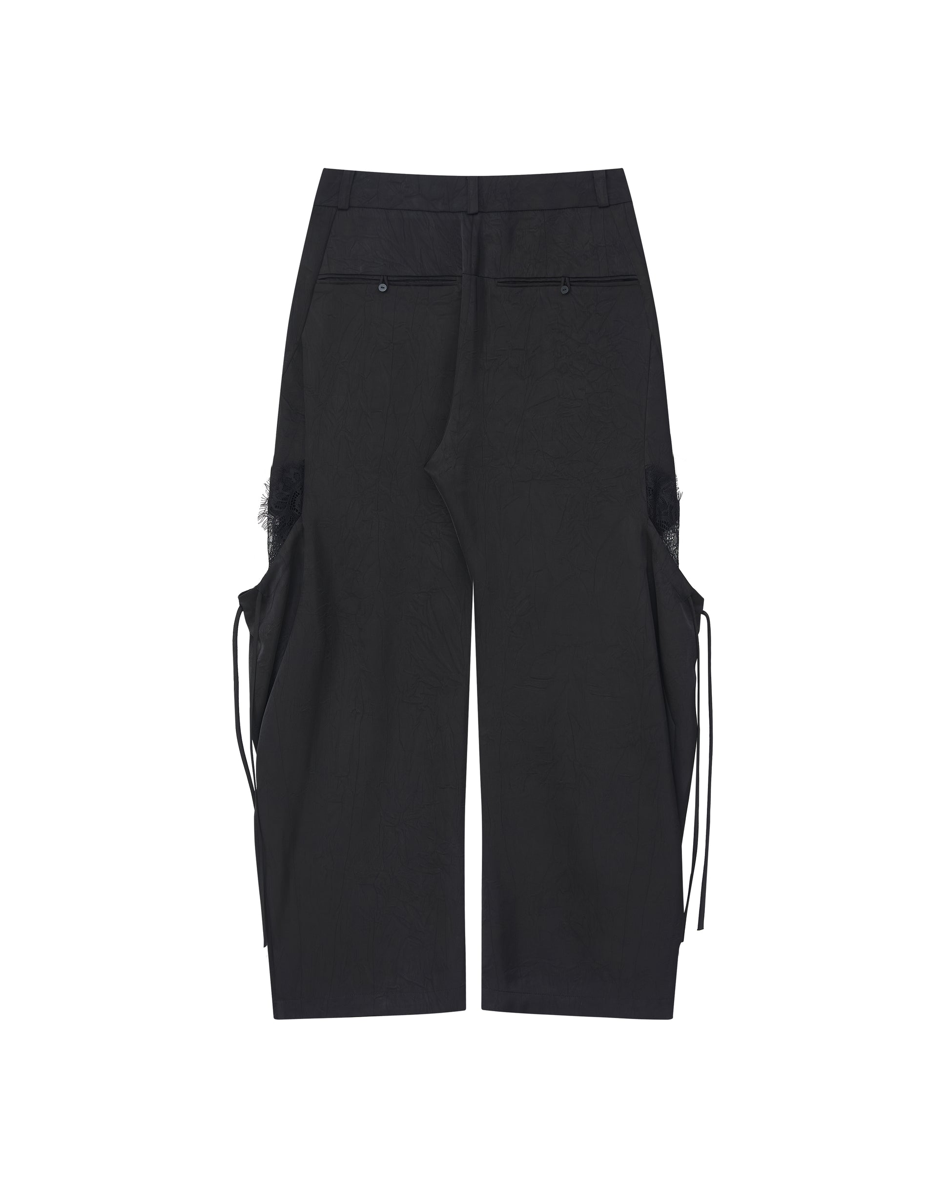 LACE SATIN CARGO PANTS