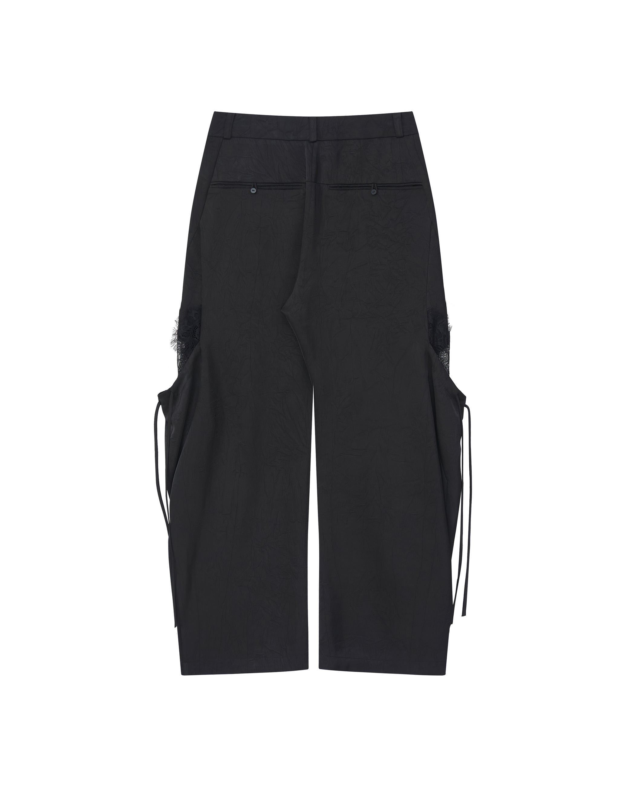 LACE SATIN CARGO PANTS