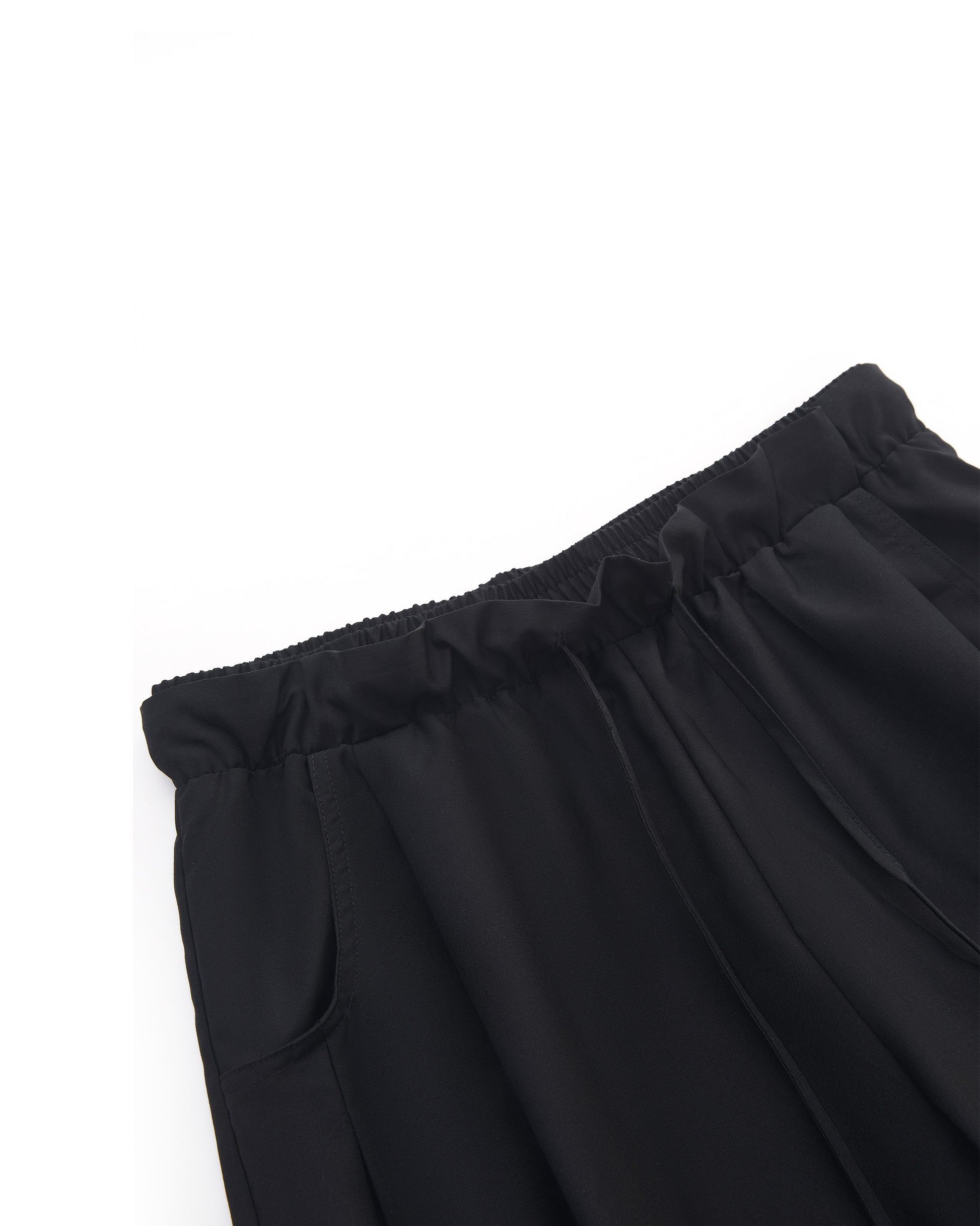 PLEATED DRAWSTRING WIDE PANTS
