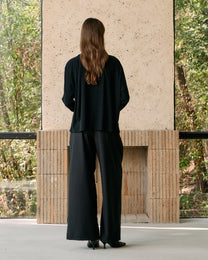 PLEATED DRAWSTRING WIDE PANTS