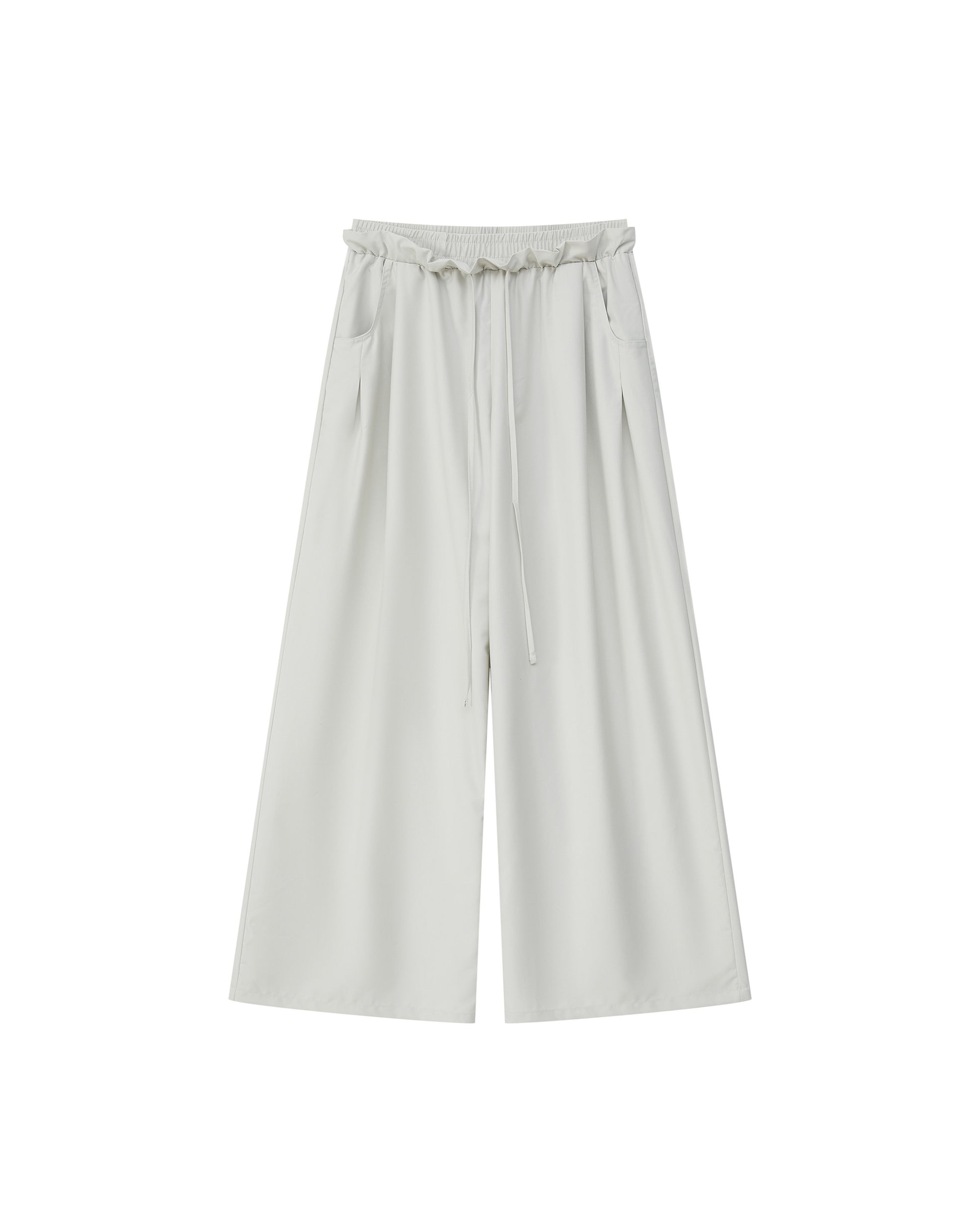 PLEATED DRAWSTRING WIDE PANTS