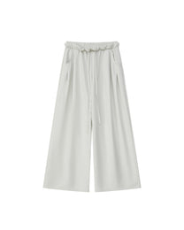 PLEATED DRAWSTRING WIDE PANTS