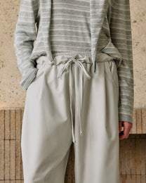 PLEATED DRAWSTRING WIDE PANTS