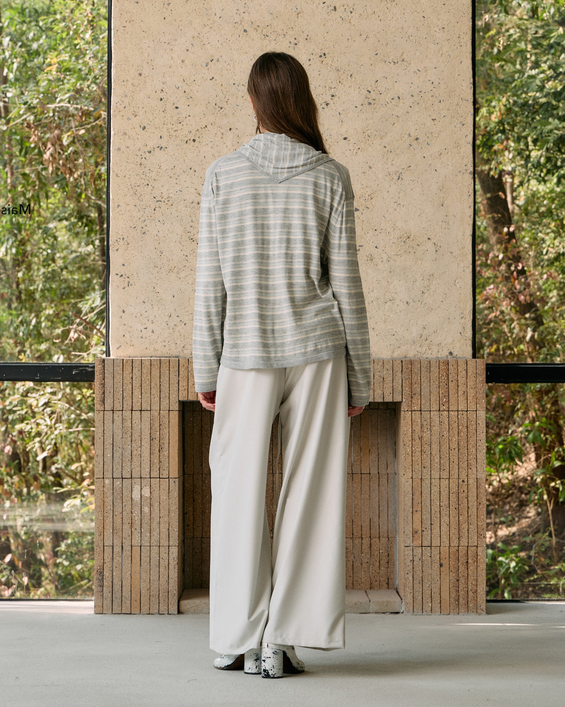 PLEATED DRAWSTRING WIDE PANTS