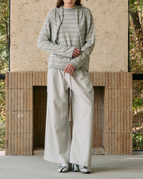 PLEATED DRAWSTRING WIDE PANTS