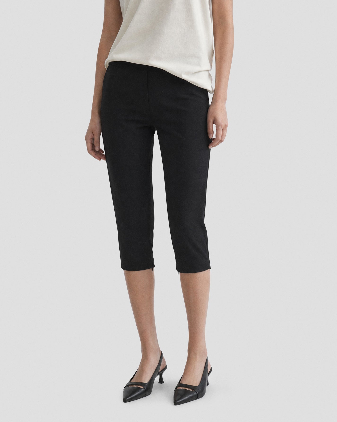 SIDE-ZIP CROPPED TROUSERS