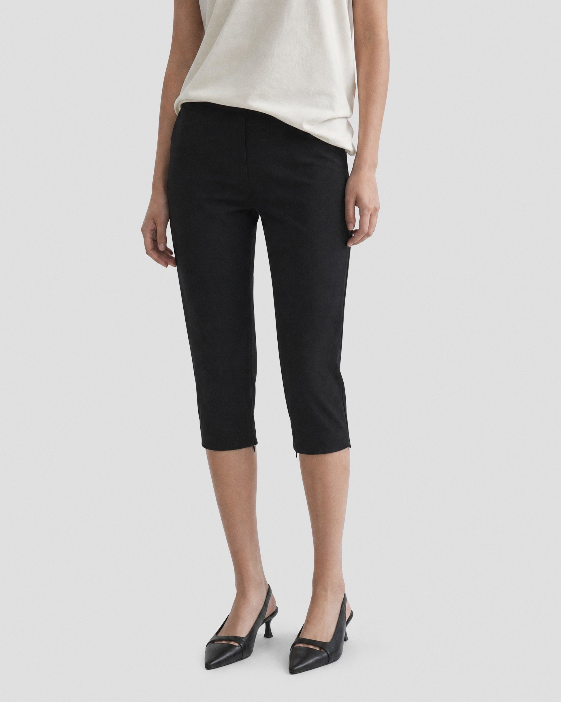 SIDE-ZIP CROPPED TROUSERS