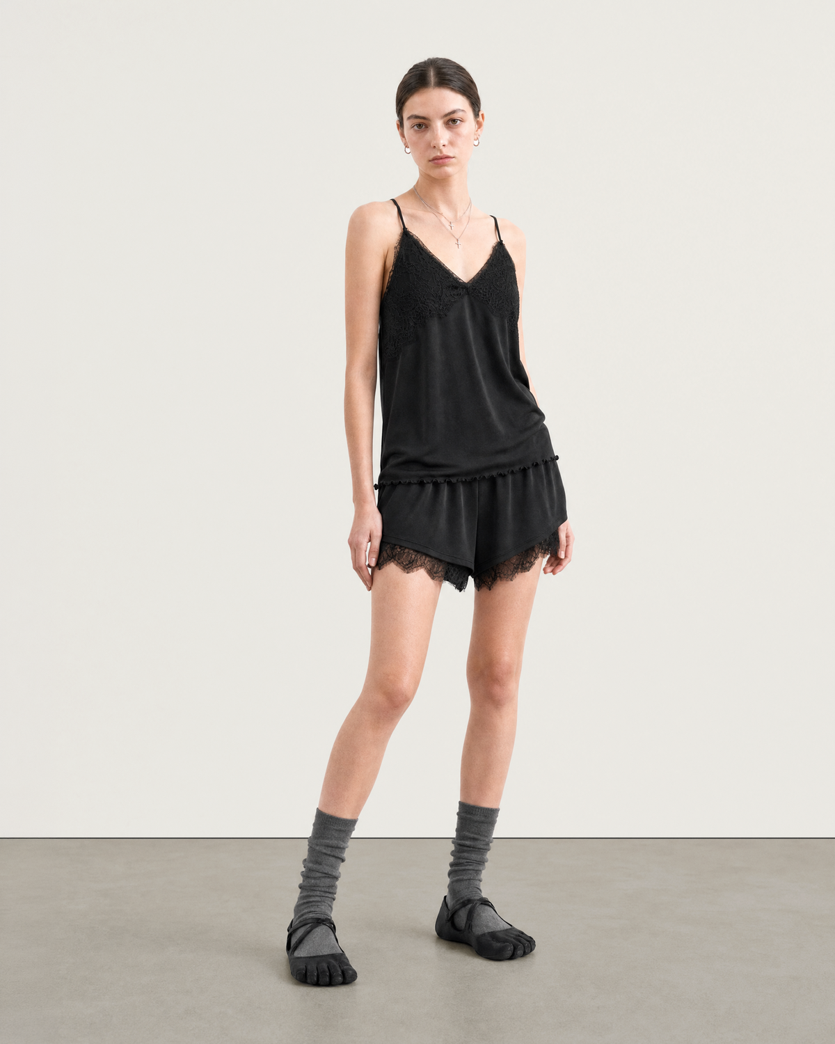 LACE LAYERED LOUNGE SHORTS